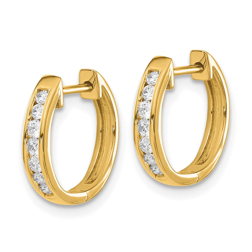 14k Diamond Hinged Hoop Earrings