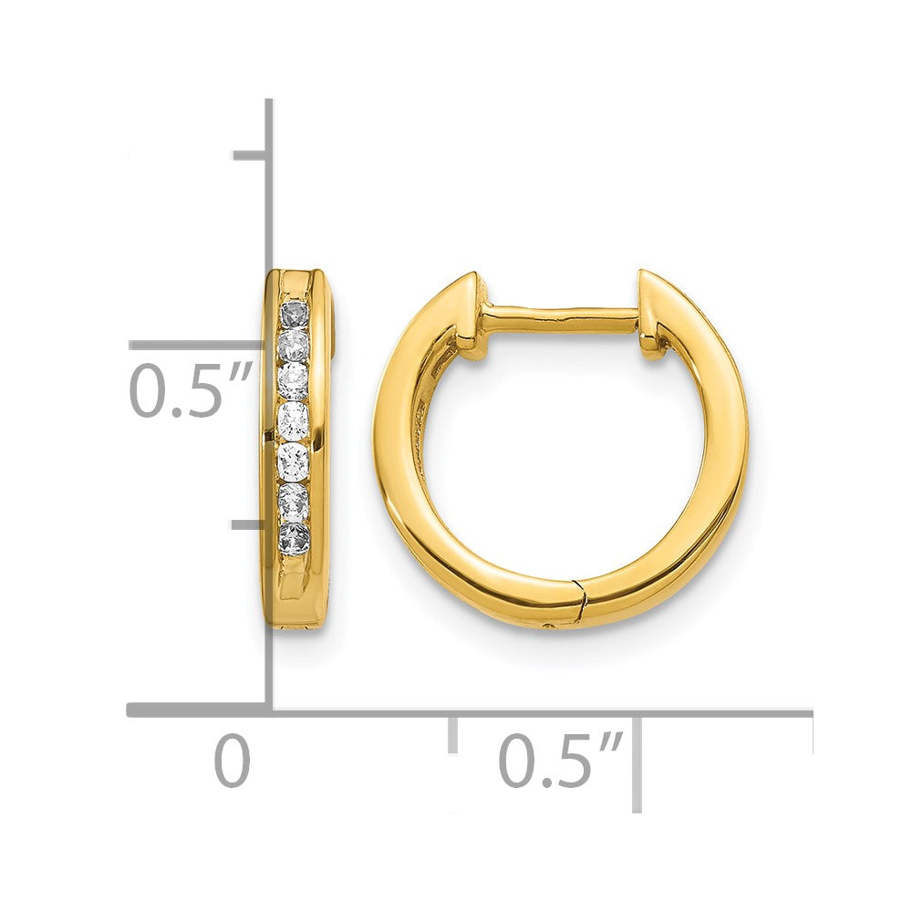 14k Diamond Hinged Hoop Earrings