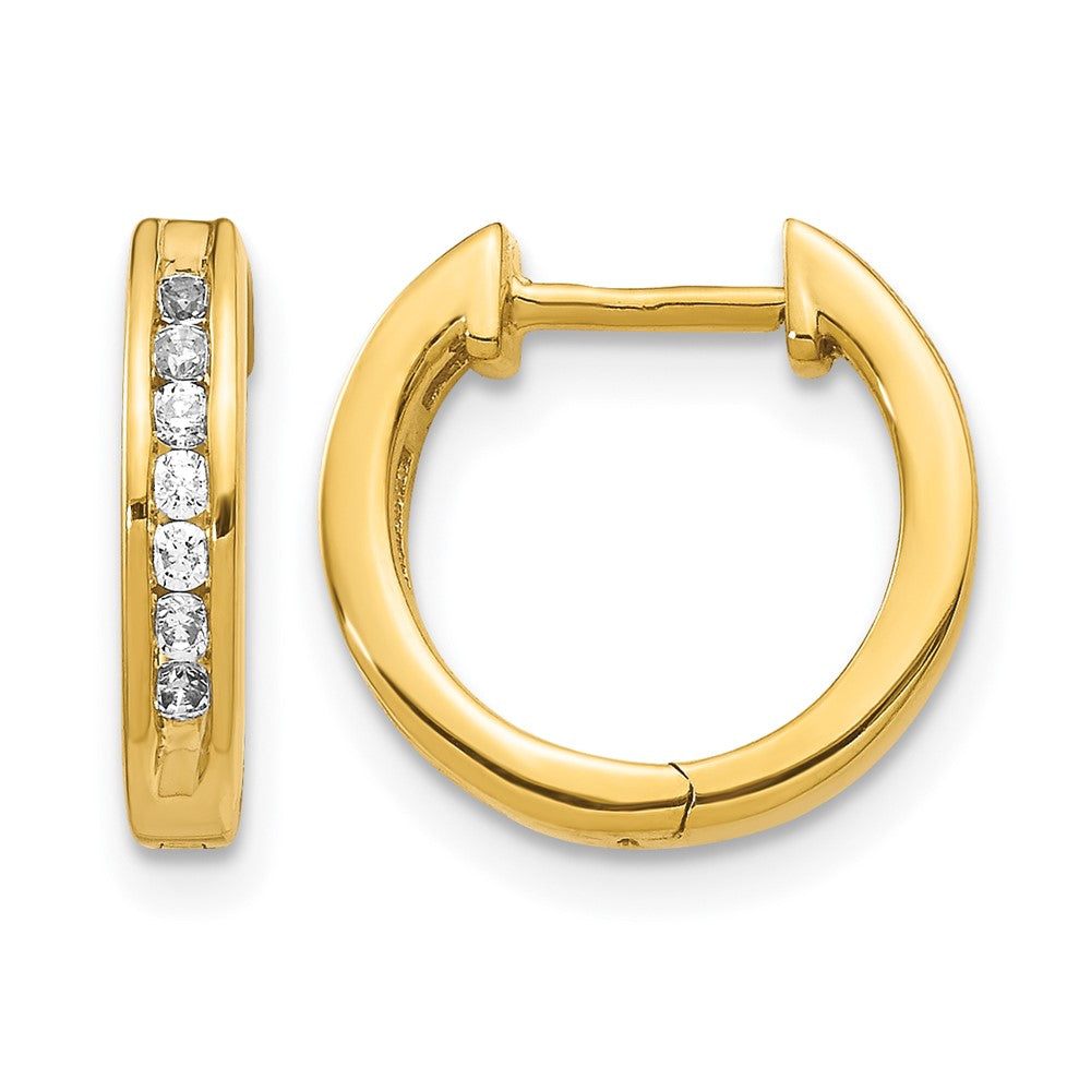 14k Diamond Hinged Hoop Earrings