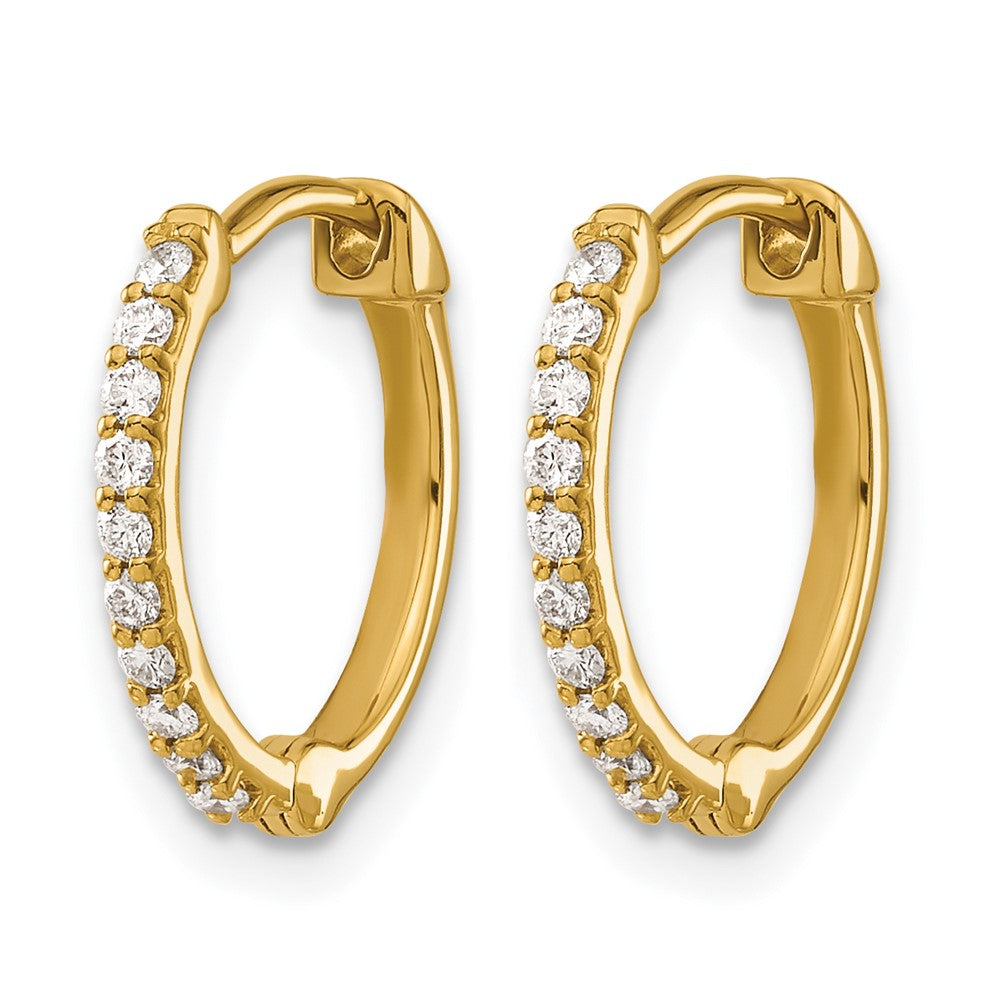 10k Diamond Hinged Hoop Earrings
