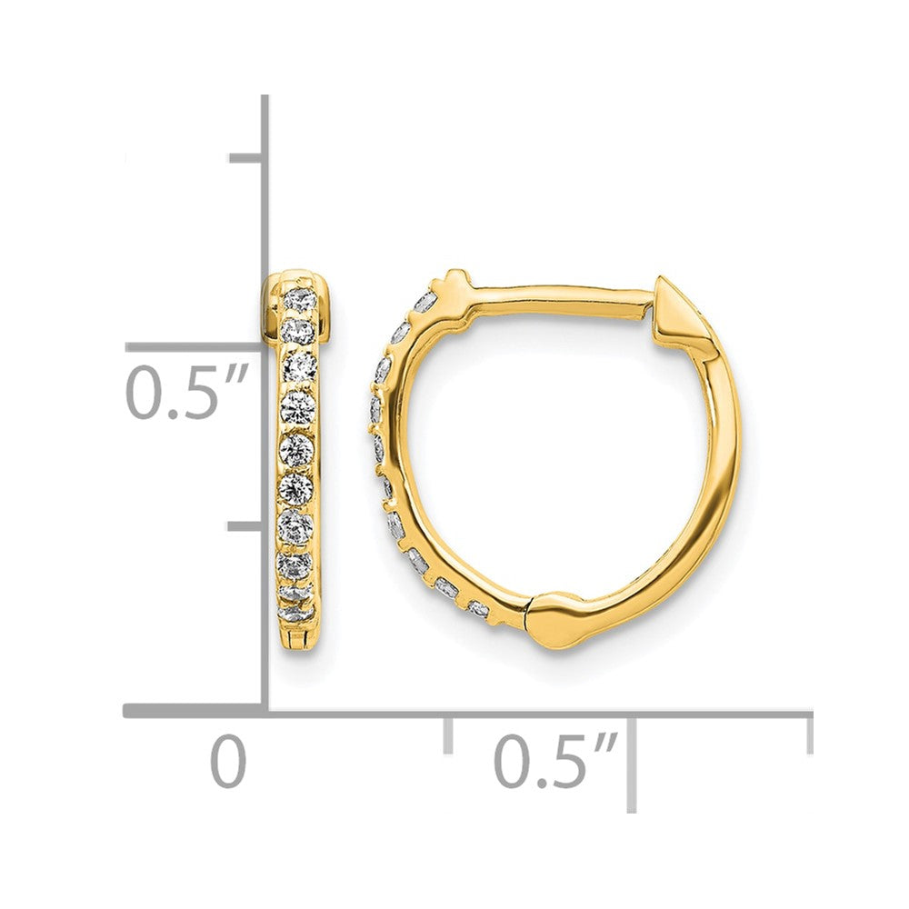 10k Diamond Hinged Hoop Earrings