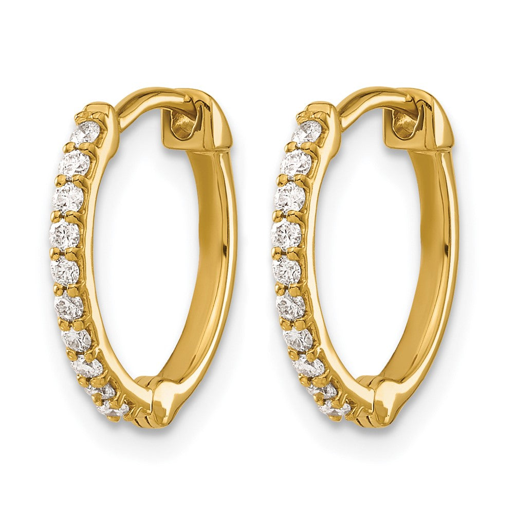 14k Diamond Hinged Hoop Earrings