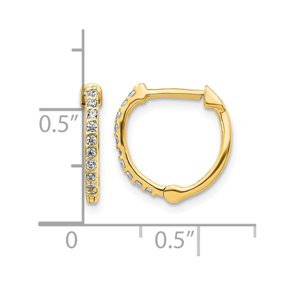 14k Diamond Hinged Hoop Earrings