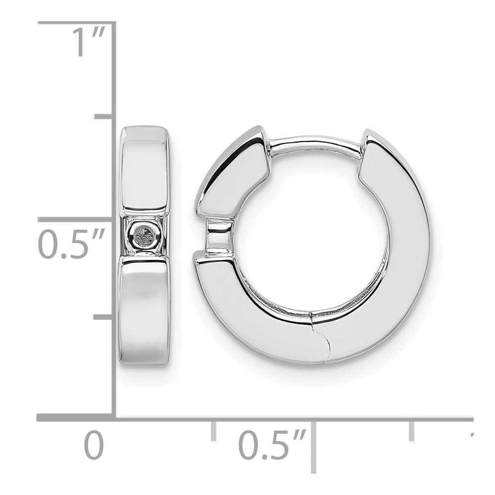 14k White Gold 2-2.7mm Round Hinged Hoop Earrings Mountings