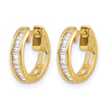 10k Baguette Diamond Hinged Hoop Earrings