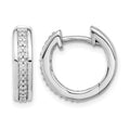 10k White Gold Diamond Complete Hinged Hoop Earrings