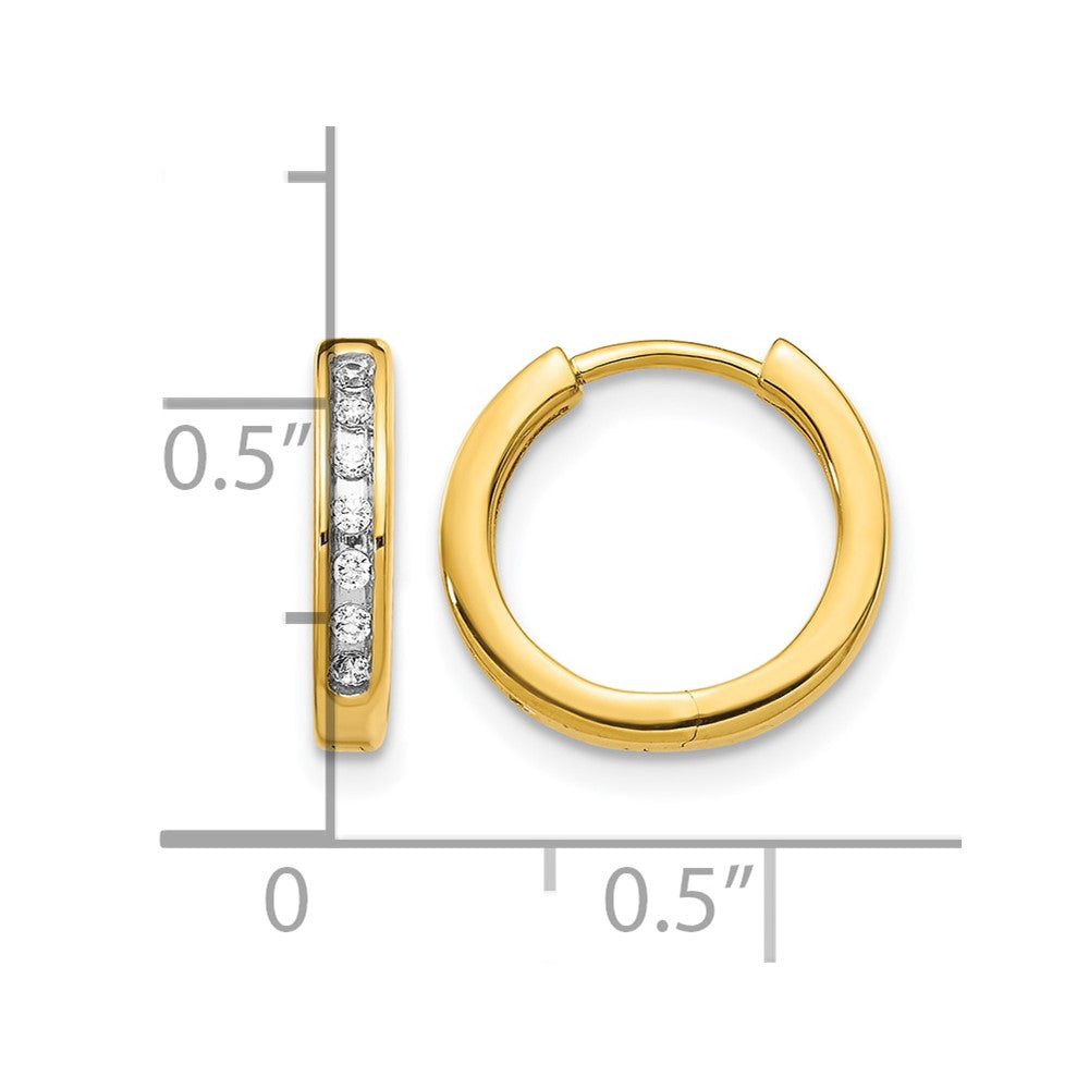 10k Diamond Hinged Hoop Earrings