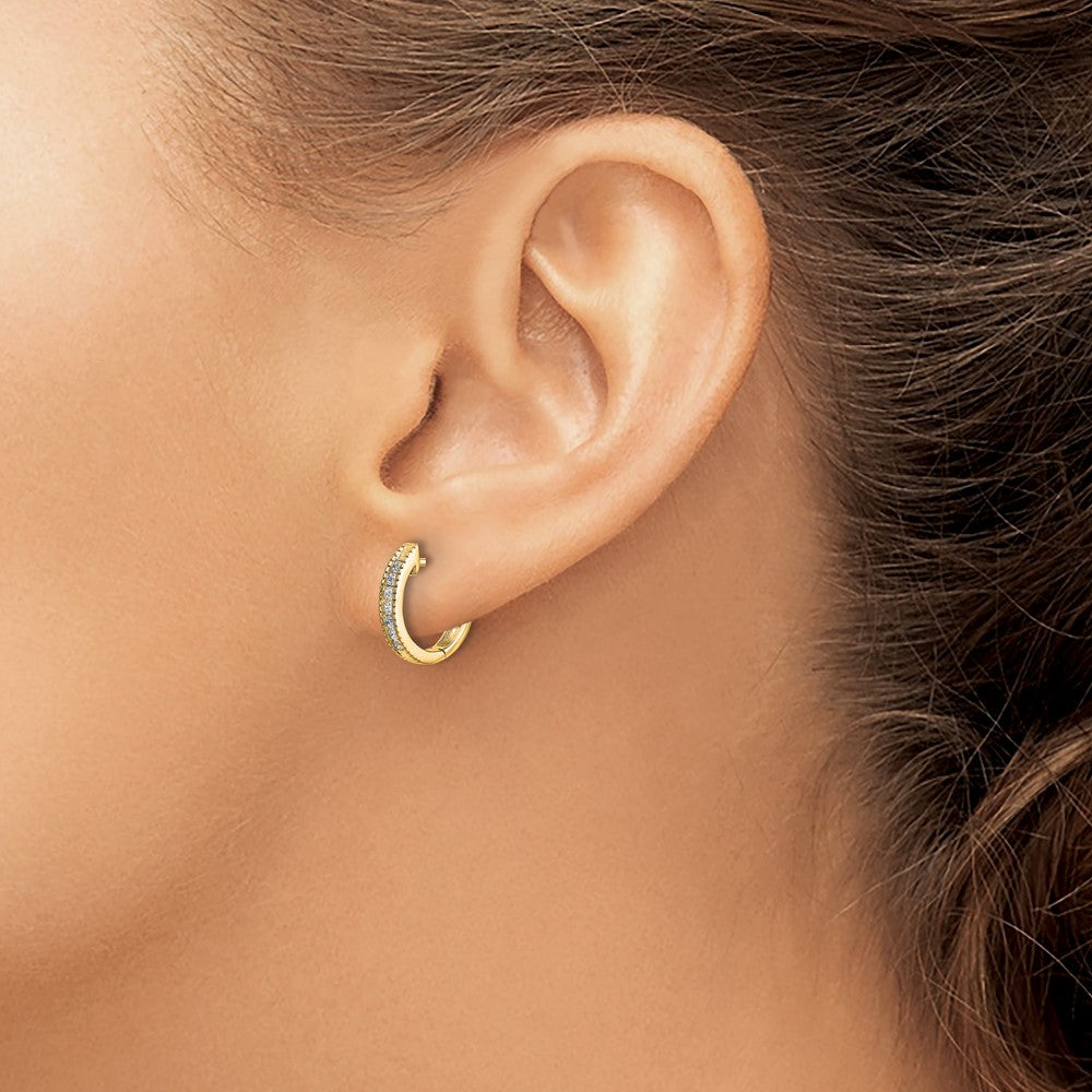 10k Diamond Hinged Hoop Earrings