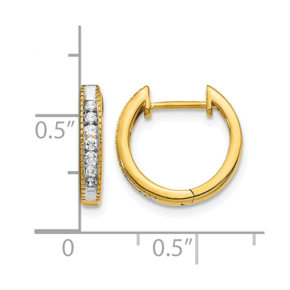 10k Diamond Hinged Hoop Earrings