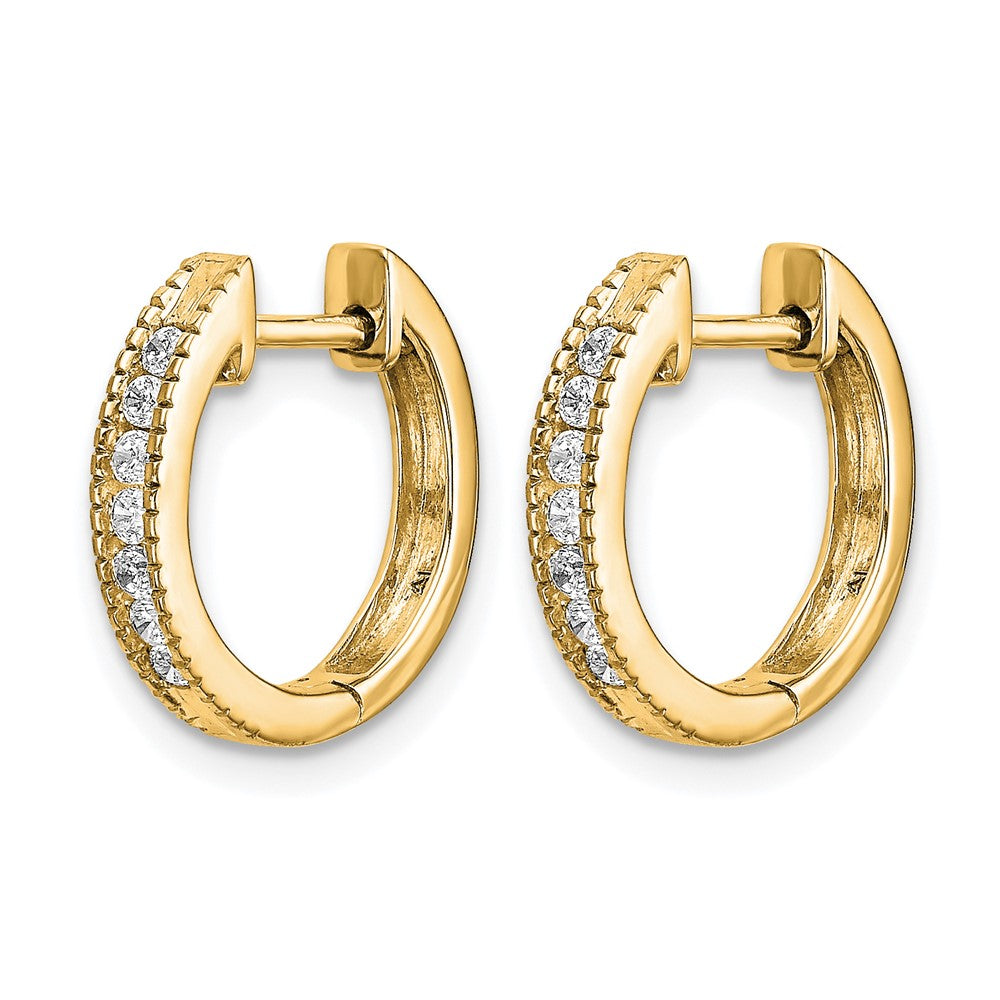 14k Diamond Hinged Hoop Earrings