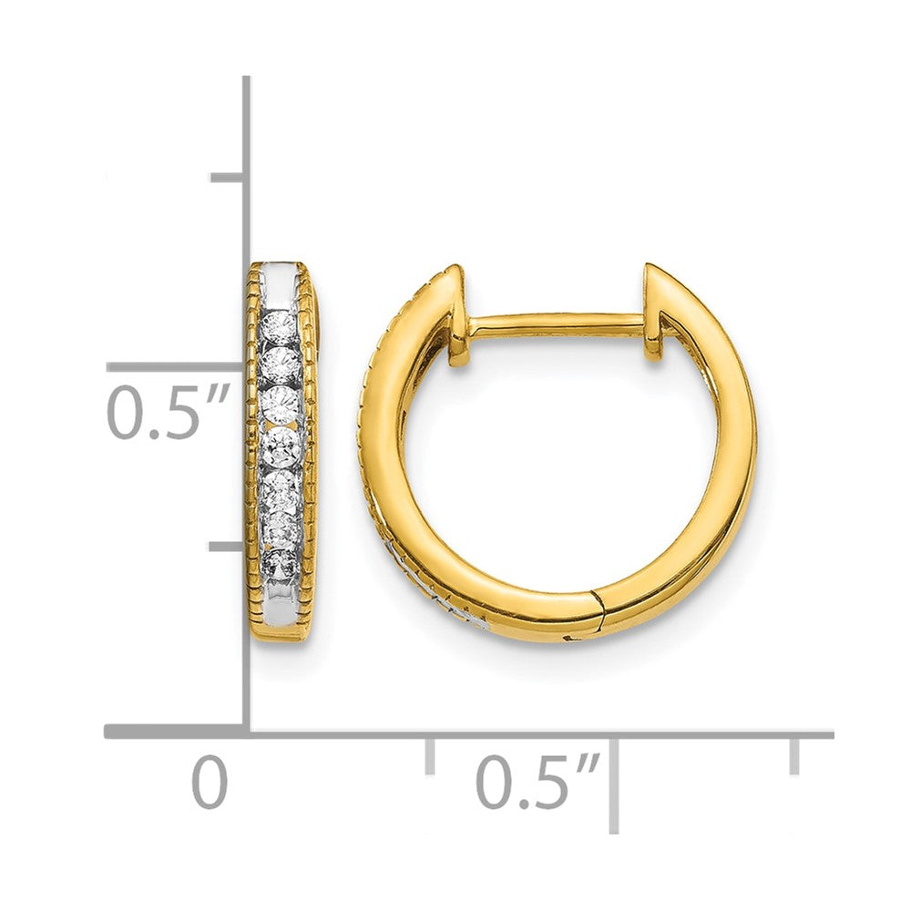 14k Diamond Hinged Hoop Earrings