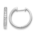 14k White Gold Diamond Hinged Hoop Earrings