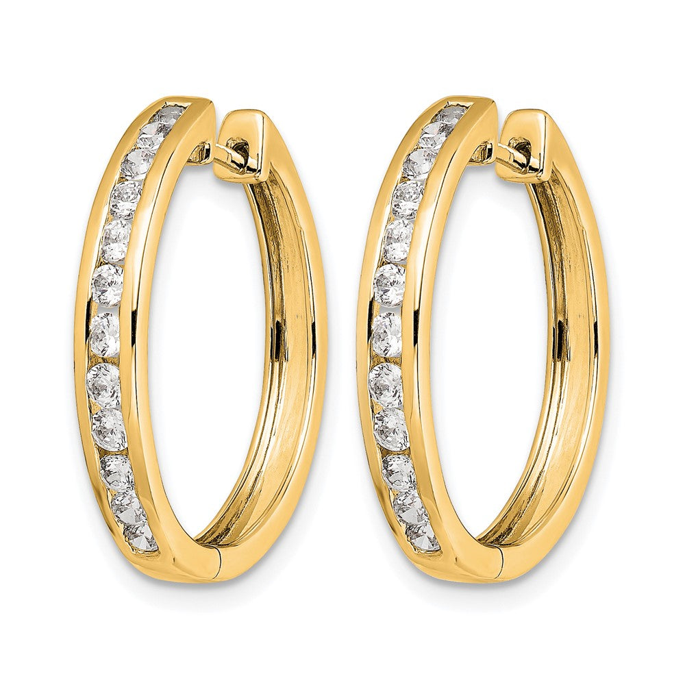 14k Diamond Hinged Hoop Earrings