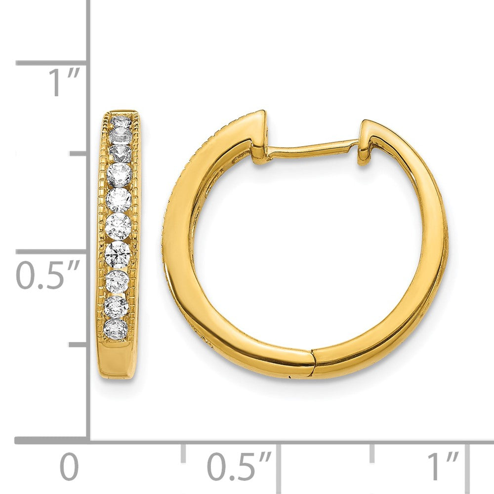 14k Diamond Hinged Hoop Earrings