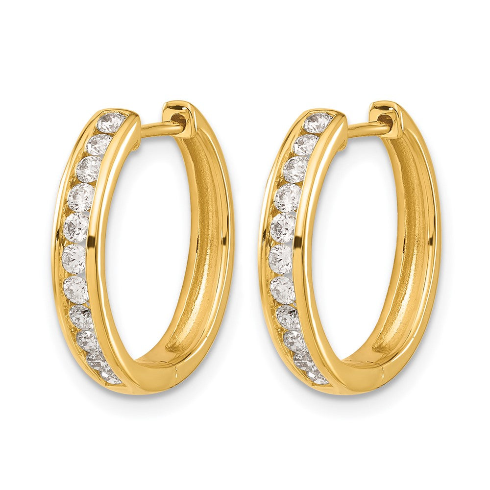 14k Diamond Hinged Hoop Earrings