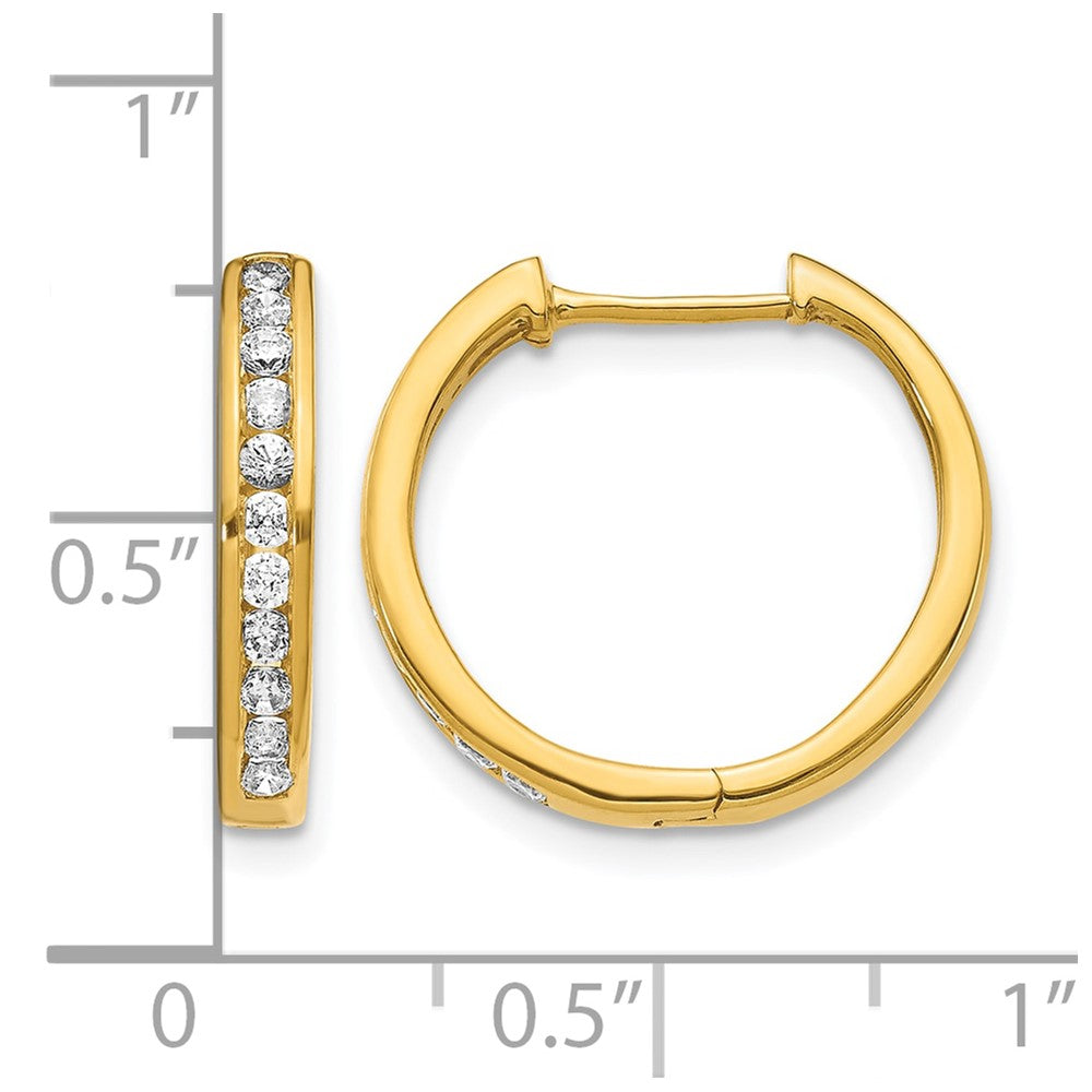 14k Diamond Hinged Hoop Earrings