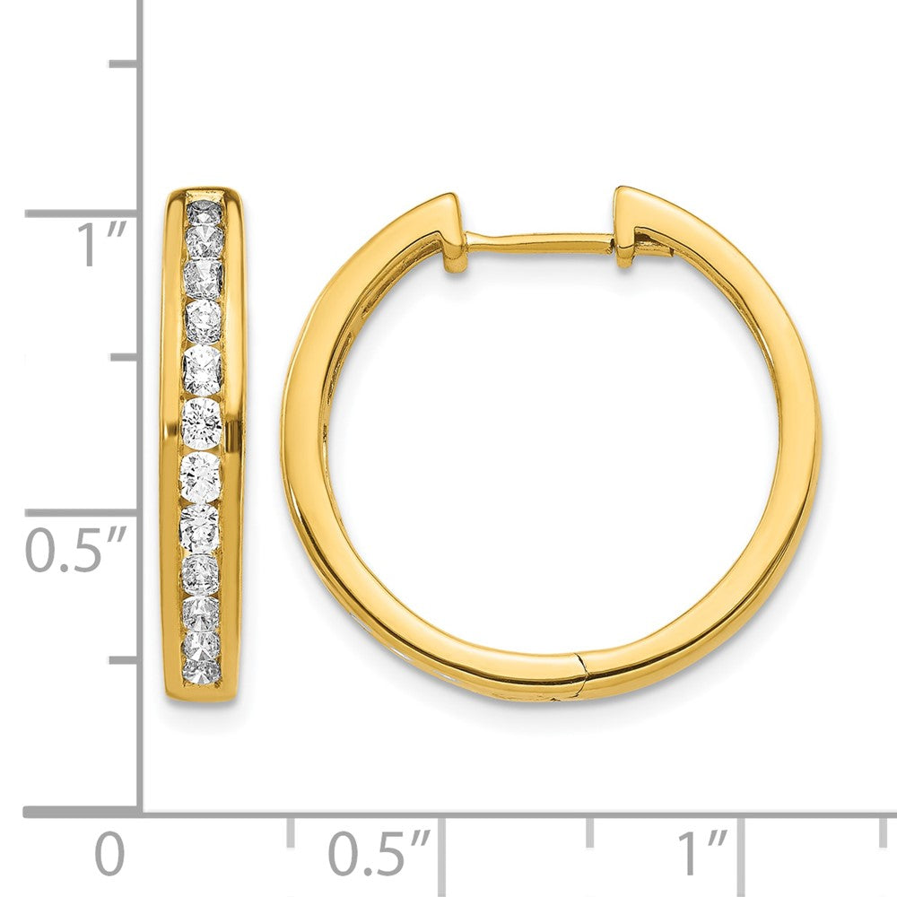 14k Diamond Hinged Hoop Earrings