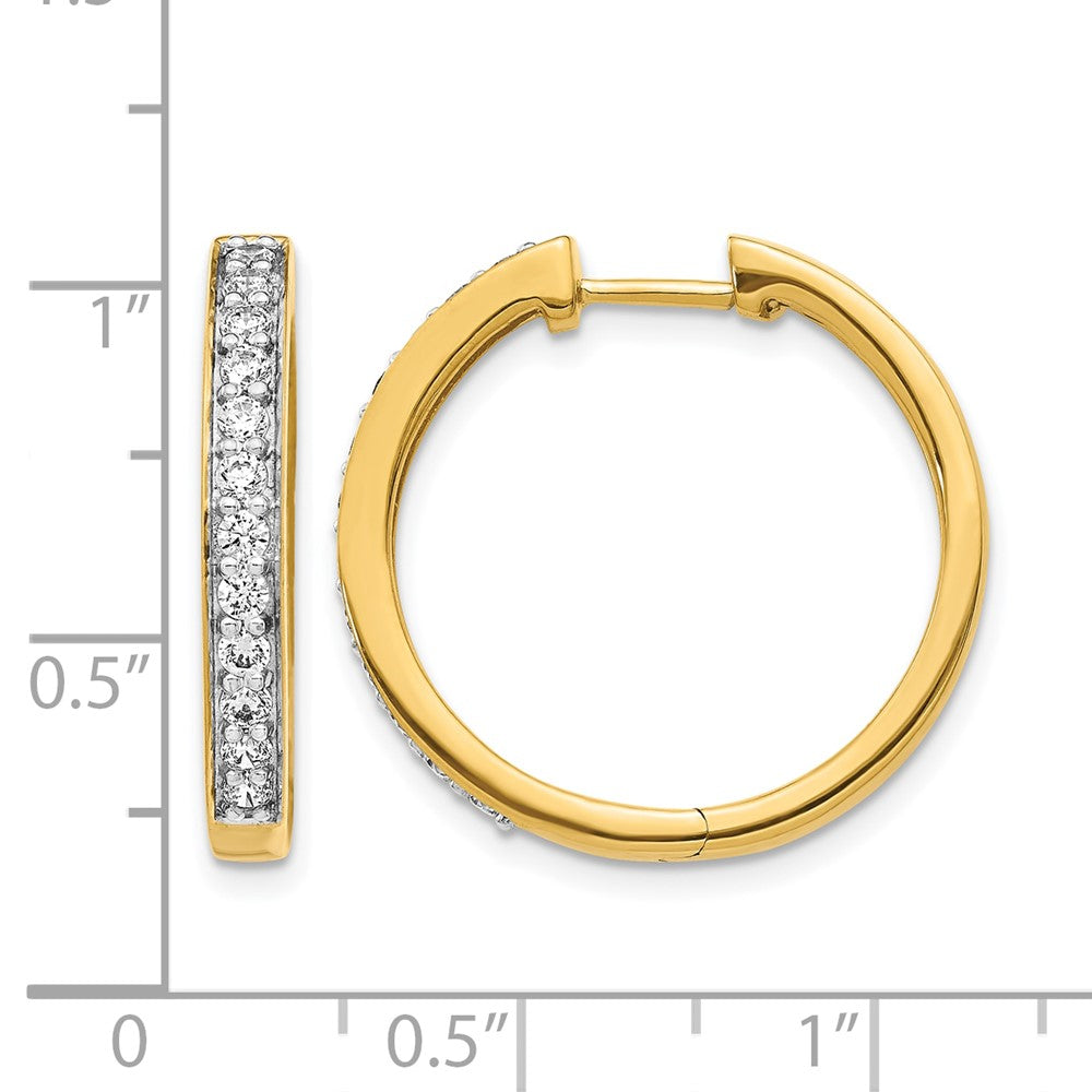 14k Diamond Hinged Hoop Earrings
