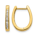 10k Diamond Oval Hinged Hoop Earrings