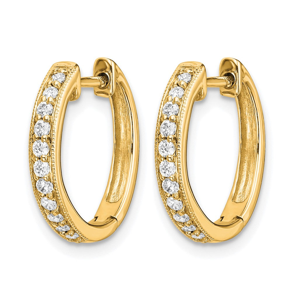 10k Diamond Hinged Hoop Earrings