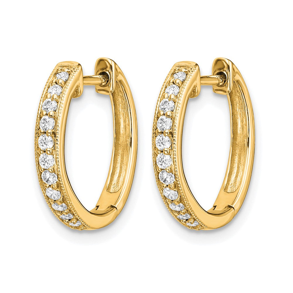 14k Diamond Hinged Hoop Earrings