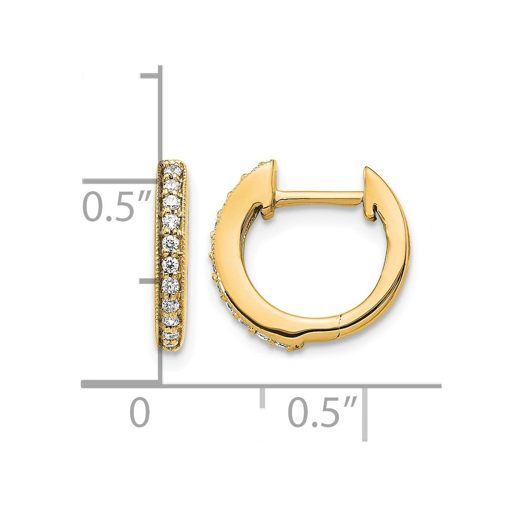 14k Diamond Hinged Hoop Earrings