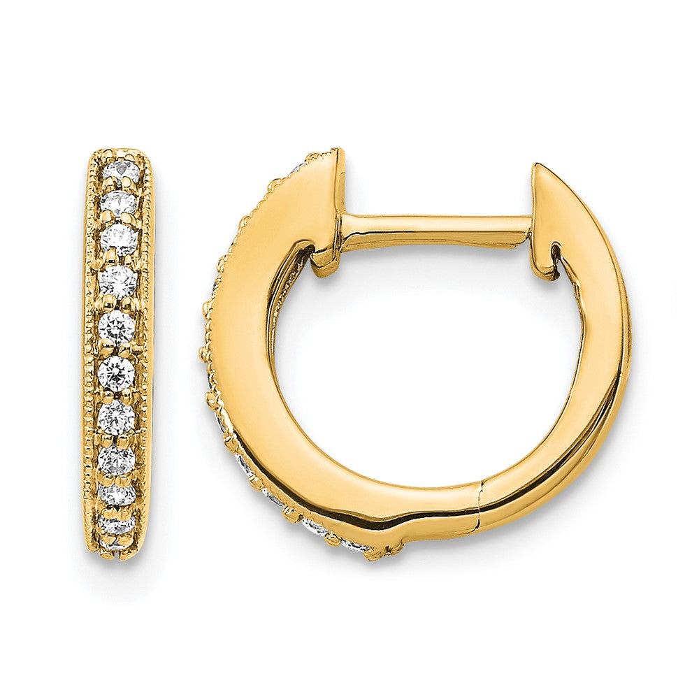 14k Diamond Hinged Hoop Earrings