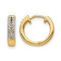 10k Diamond Hinged Round Hoop Earrings