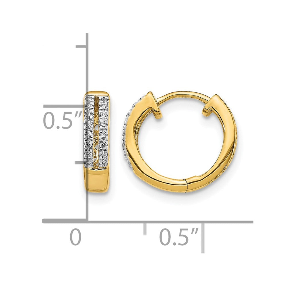 14k Diamond Hinged Round Hoop Earrings