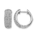14k White Gold Diamond Hinged Hoop Earrings