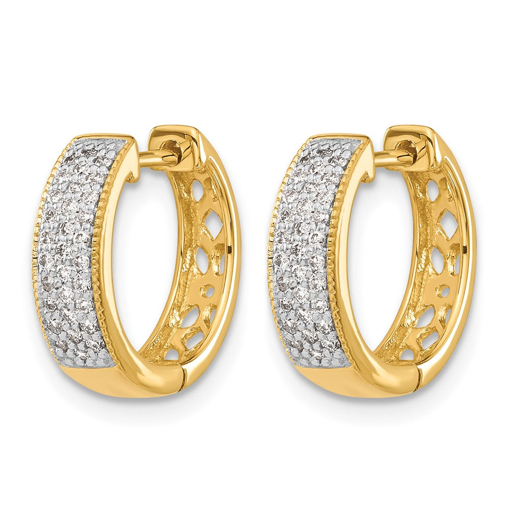 10k Diamond Hinged Hoop Earrings