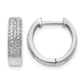 14k White Gold Diamond Hinged Hoop Earrings