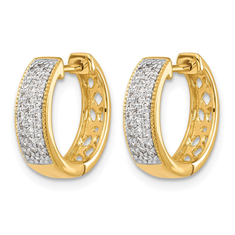 14k Diamond Hinged Hoop Earrings