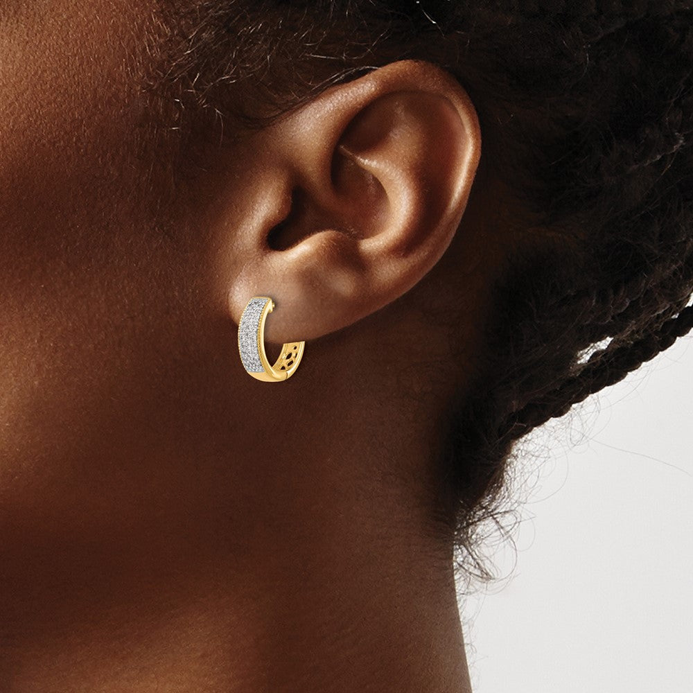 14k Diamond Hinged Hoop Earrings