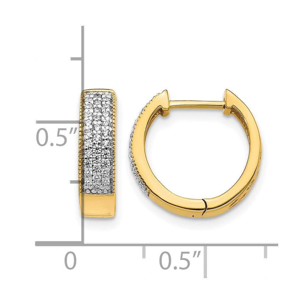 14k Diamond Hinged Hoop Earrings