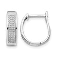 14k White Gold Diamond Hinged Oval Hoop Earrings