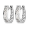 14k White Gold Diamond Medium Hinged Oval Hoop Earrings