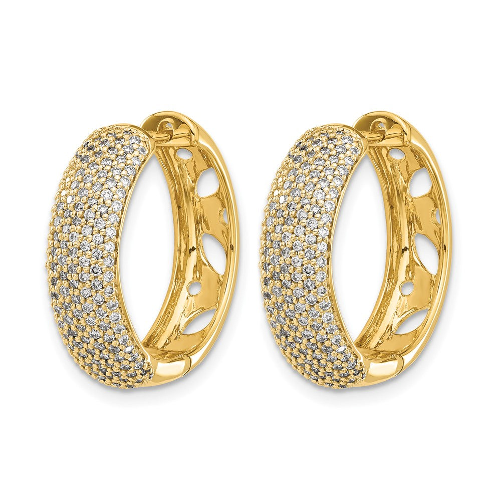 14k Diamond Hinged Hoop Earrings