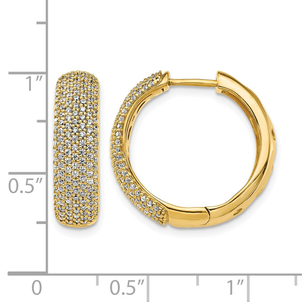 14k Diamond Hinged Hoop Earrings