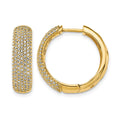 14k Diamond Hinged Hoop Earrings