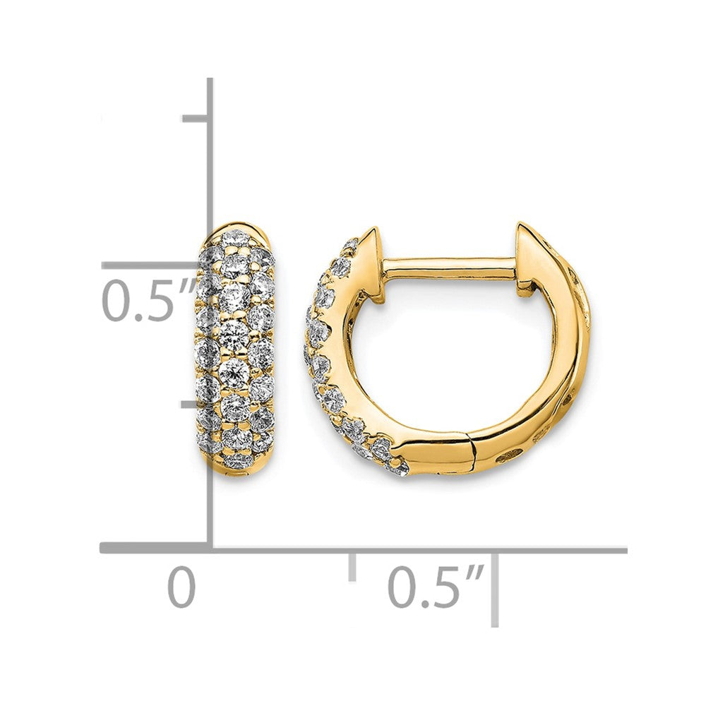 10k Diamond Hinged Hoop Earrings