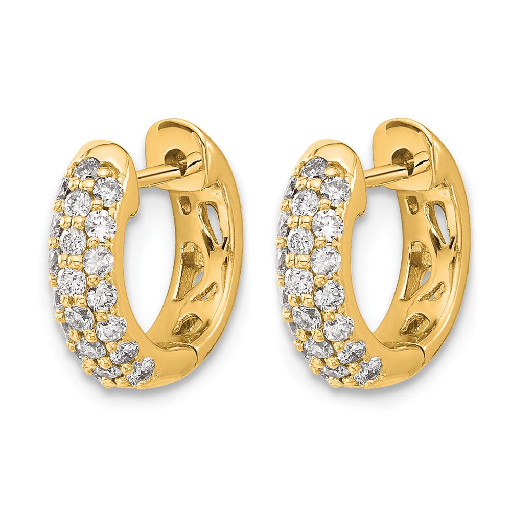 14k Diamond Hinged Hoop Earrings