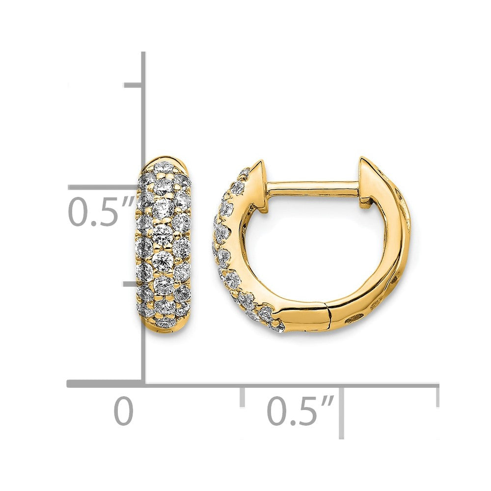 14k Diamond Hinged Hoop Earrings