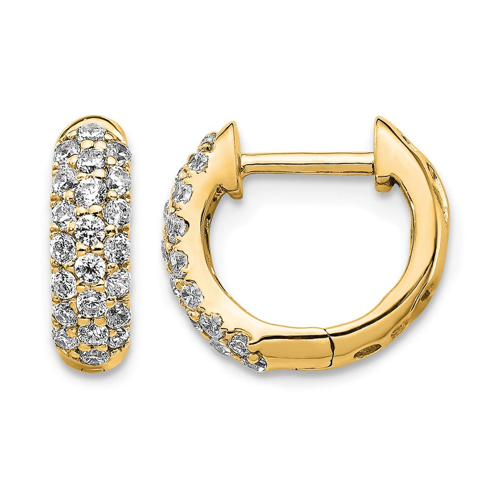 14k Diamond Hinged Hoop Earrings
