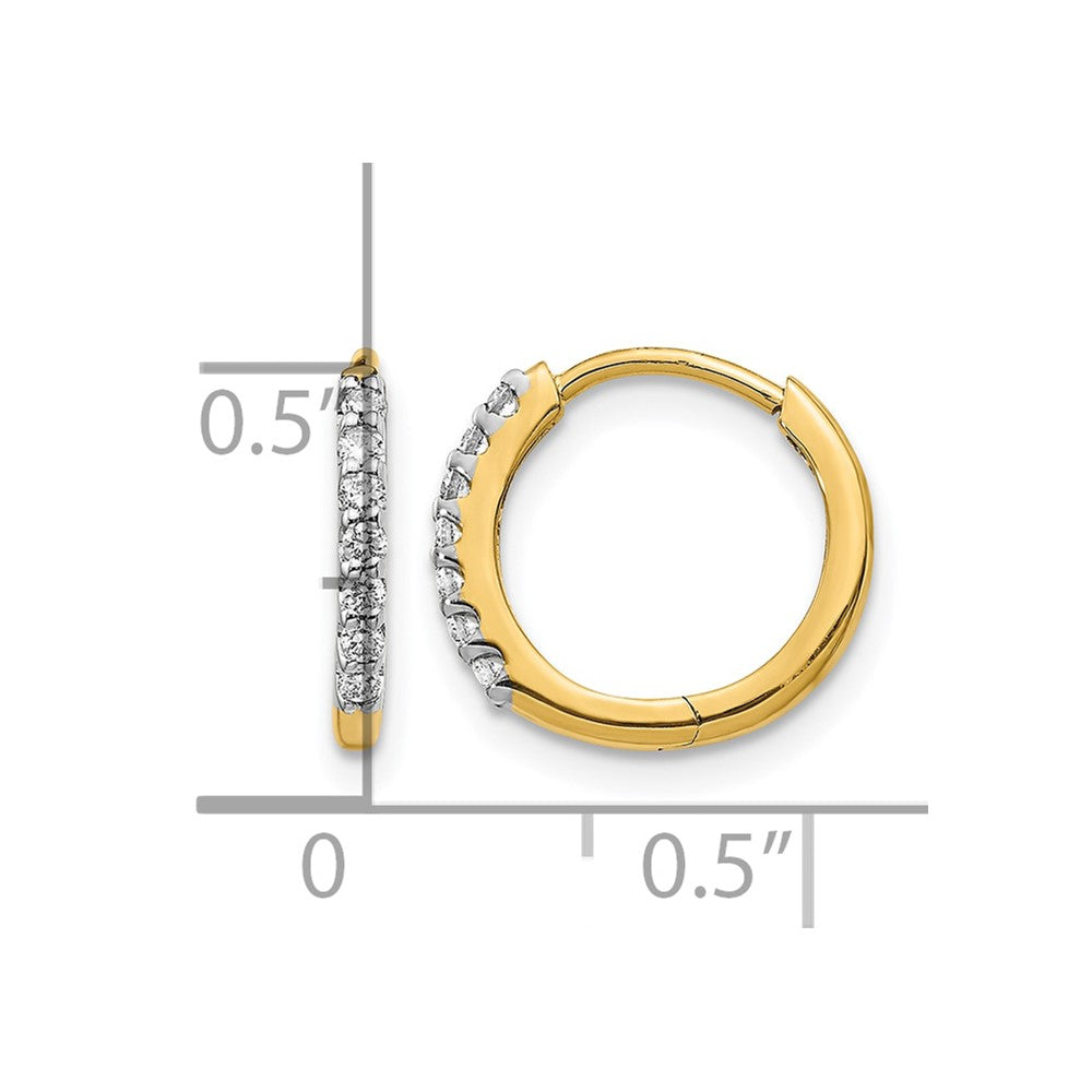 10k Diamond Hinged Hoop Earrings