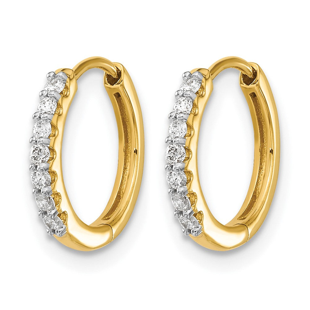 14k Diamond Hinged Hoop Earrings