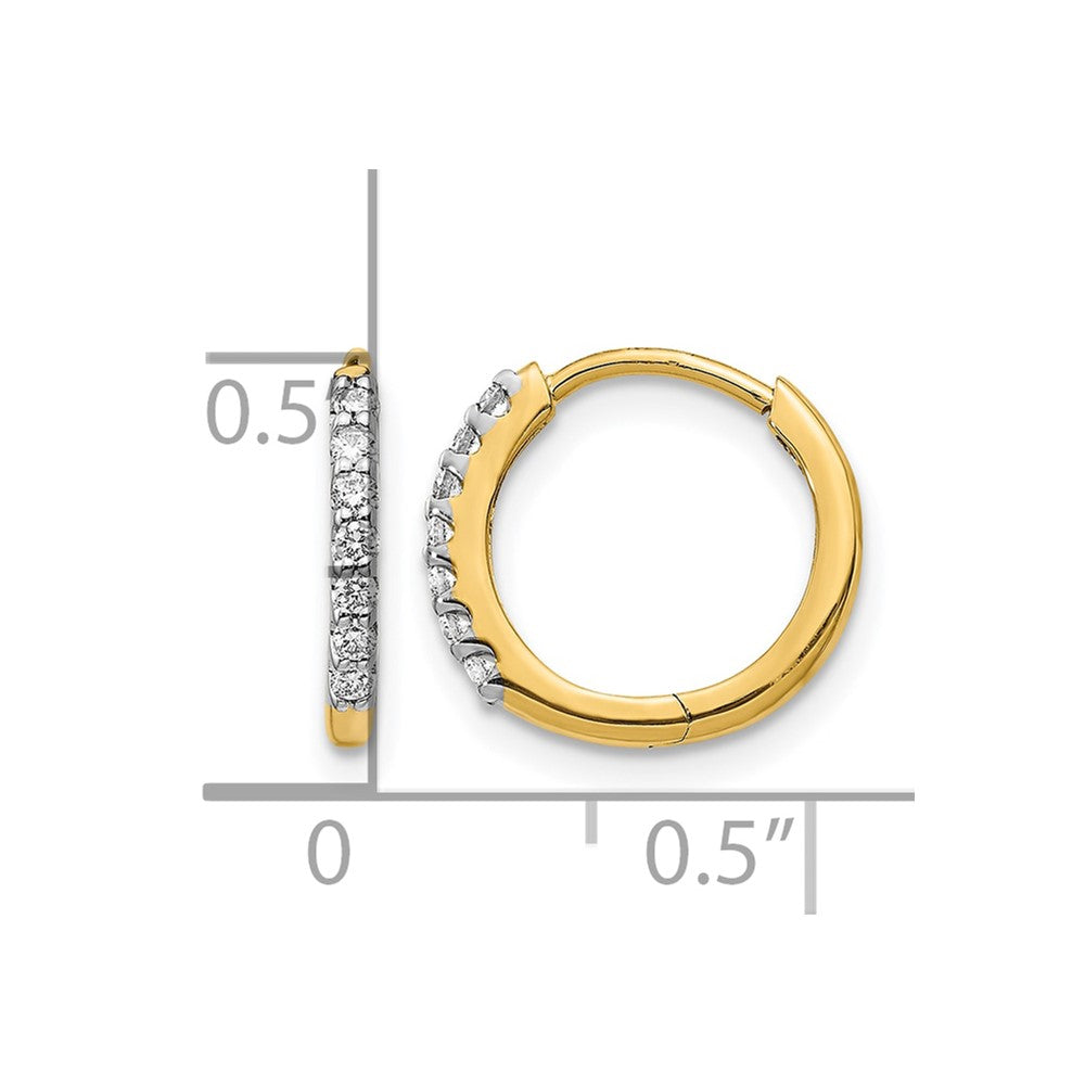 14k Diamond Hinged Hoop Earrings