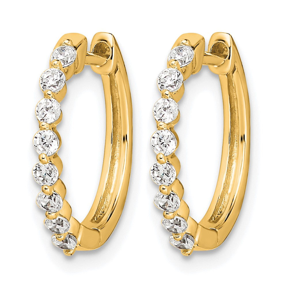 14k Diamond Hinged Hoop Earrings