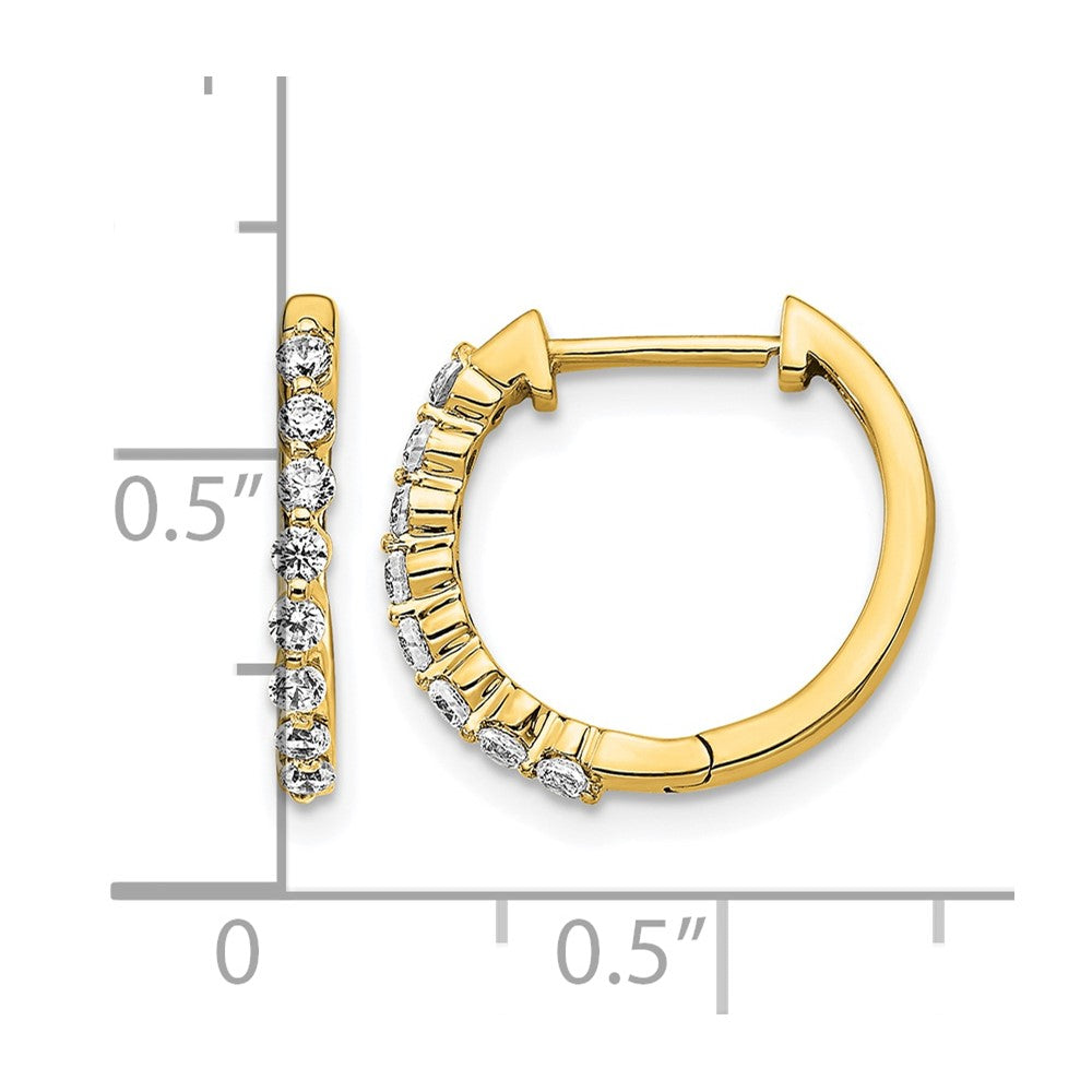 14k Diamond Hinged Hoop Earrings