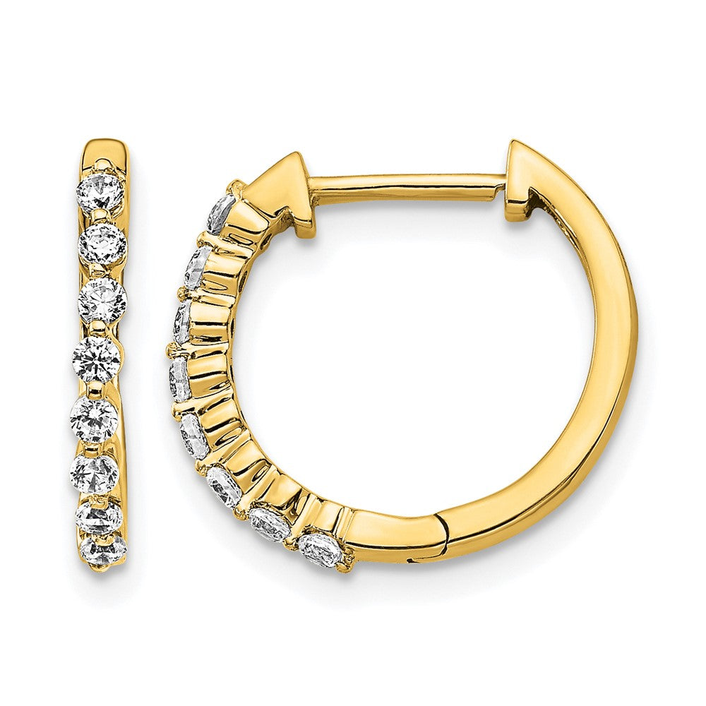 14k Diamond Hinged Hoop Earrings